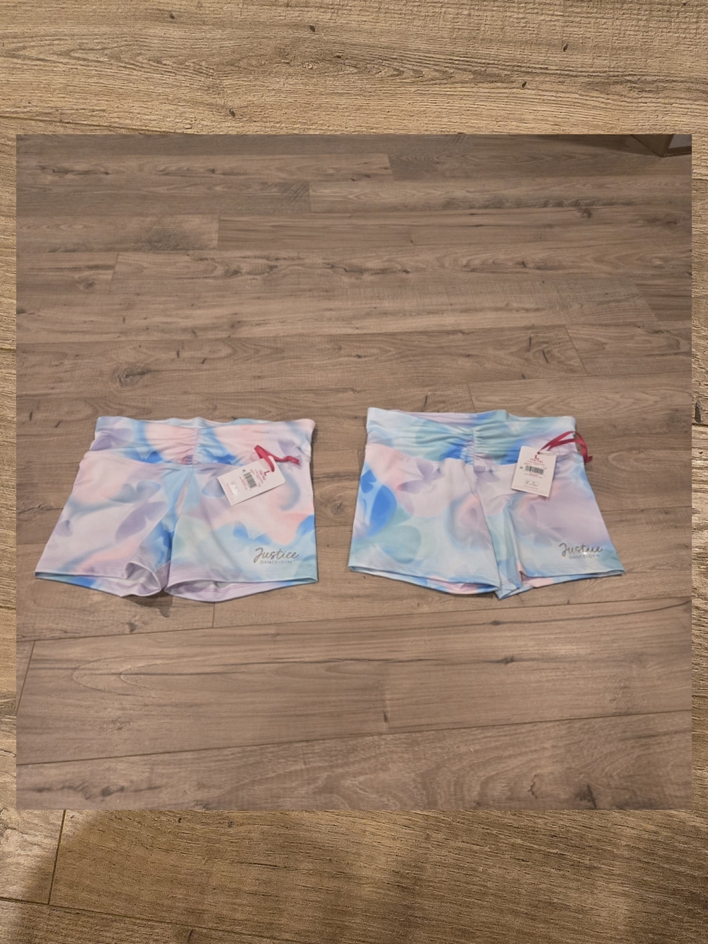 NWT Justice Girls Cinch Waistband Shortie Pastel Butterfly Size L 12/14 X2